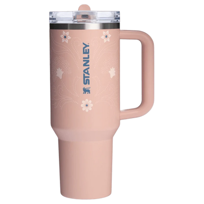 STANLEY QUENCHER PROTOUR FLIP STRAW TUMBLER PINK DUSK STITCH 1.18 L