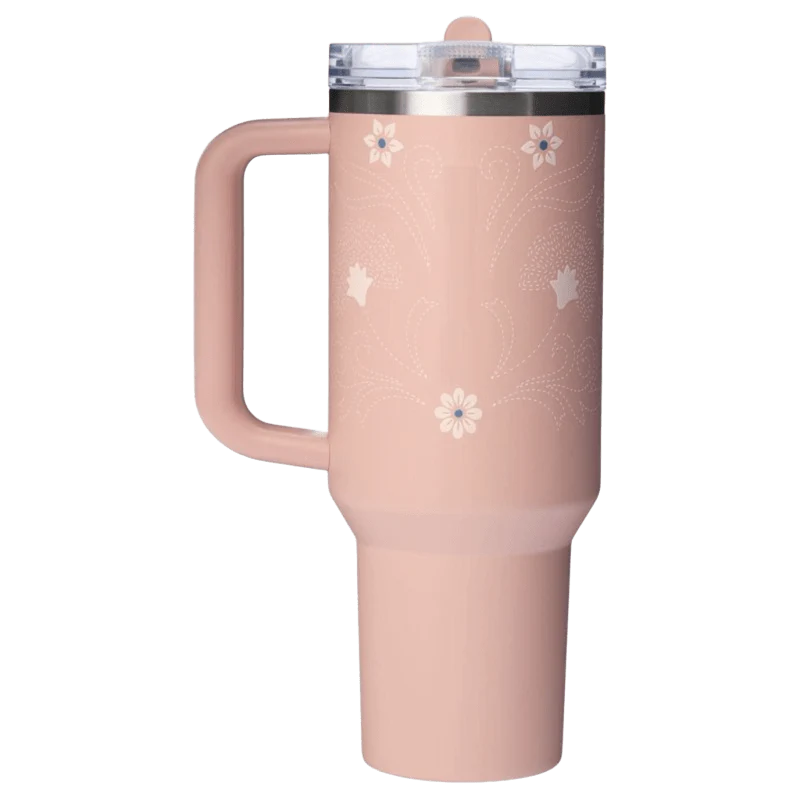 STANLEY QUENCHER PROTOUR FLIP STRAW TUMBLER PINK DUSK STITCH 1.18 L