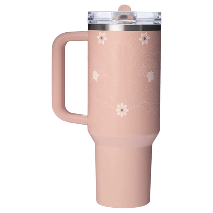 STANLEY QUENCHER PROTOUR FLIP STRAW TUMBLER PINK DUSK STITCH 1.18 L