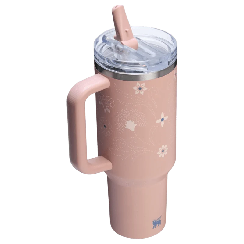 STANLEY QUENCHER PROTOUR FLIP STRAW TUMBLER PINK DUSK STITCH 1.18 L