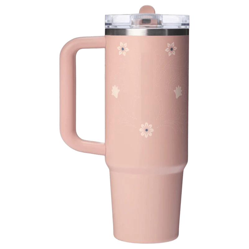 STANLEY QUENCHER PROTOUR FLIP STRAW TUMBLER PINK DUSK STITCH 887 ML